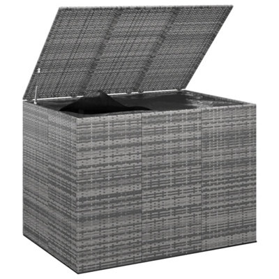 Berkfield Garden Cushion Box PE Rattan 145x100x103 cm Grey