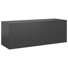 Berkfield Garden Cushion Box PE Rattan 291x100.5x104 cm Black