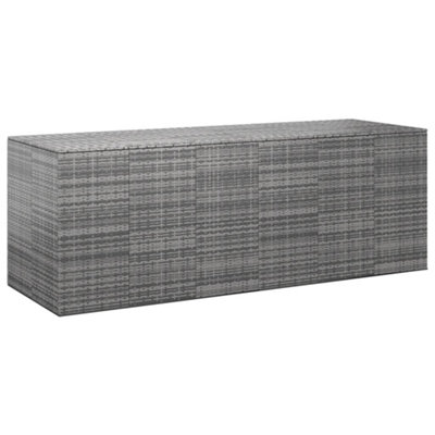 Berkfield Garden Cushion Box PE Rattan 291x100.5x104 cm Grey