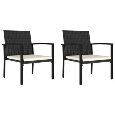 Berkfield Garden Dining Chairs 2 pcs Poly Rattan Black