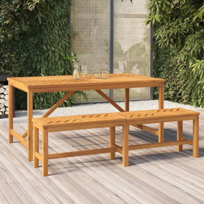 Berkfield Garden Dining Table 150x90x74 cm Solid Wood Acacia | DIY at B&Q