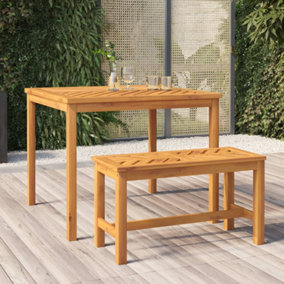 Berkfield Garden Dining Table 90x90x74 cm Solid Wood Acacia