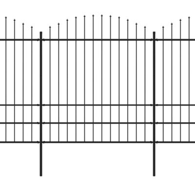 Berkfield Garden Fence with Spear Top Steel (1.75-2)x17 m Black