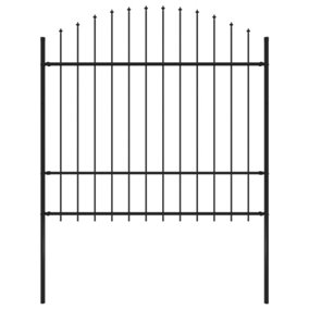Berkfield Garden Fence with Spear Top Steel