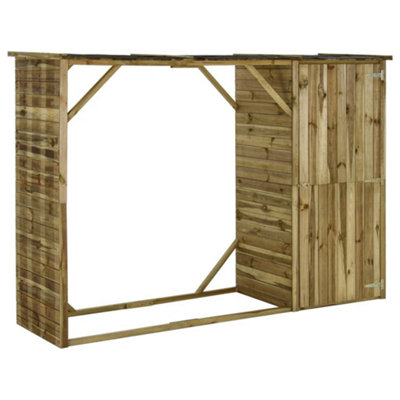 Berkfield Garden Firewood Tool Storage Shed Pinewood 253x80x170 cm