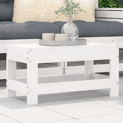 Berkfield Garden Footstool White 62x30x32 cm Solid Wood Pine