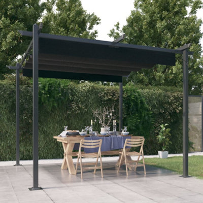 Berkfield Garden Gazebo with Retractable Roof 3x3 m Anthracite