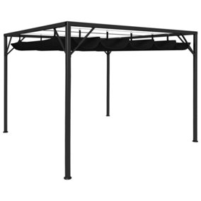 Berkfield Garden Gazebo with Retractable Roof Canopy 3x3 m Anthracite