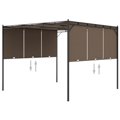 Berkfield Garden Gazebo with Side Curtain 3x3x2.25 m Taupe