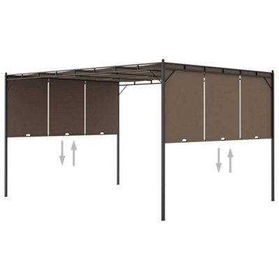 Berkfield Garden Gazebo with Side Curtain 4x3x2.25 m Taupe