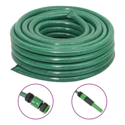 Berkfield Garden Hose with Fitting Set Green 20 m PVC