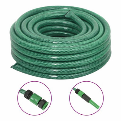 Berkfield Garden Hose with Fitting Set Green 30 m PVC