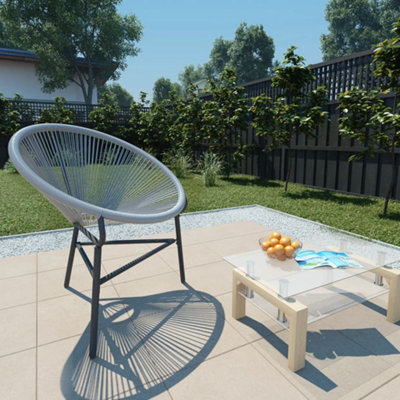 Berkfield Garden Moon Chair Poly Rattan Grey