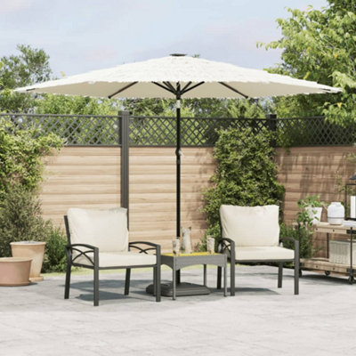 Berkfield Garden Parasol with Steel Pole White 288x288x225 cm