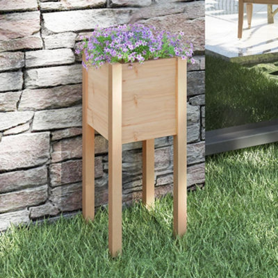 Berkfield Garden Planter 31x31x70 cm Solid Pinewood | DIY at B&Q