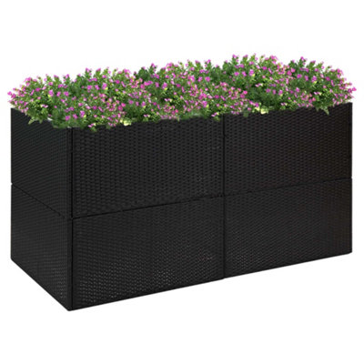 Berkfield Garden Planter Black 157x80x80 cm Poly Rattan