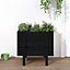 Berkfield Garden Planter Black 62x50x57 cm Solid Wood Pine