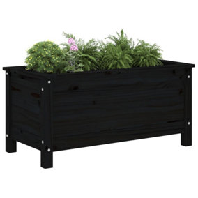 Berkfield Garden Planter Black 82.5x40x39 cm Solid Wood Pine