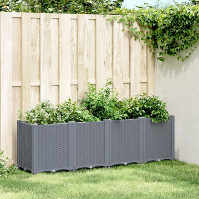 Berkfield Garden Planter Blue Grey 160x40x53 cm PP