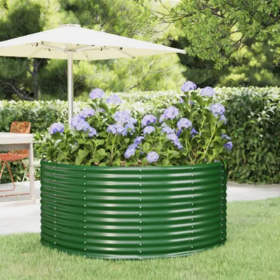 Berkfield Garden Planter Green 140x140x68 cm Powder-coated Steel | DIY ...