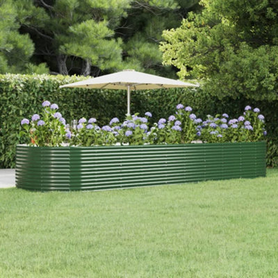 Berkfield Garden Planter Green 447x140x68 cm Powder-coated Steel