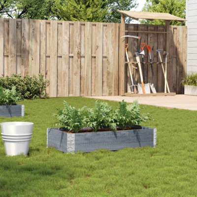 Berkfield Garden Planter Grey 100x50 cm Solid Wood Pine