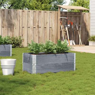 Berkfield Garden Planter Grey 100x50 cm Solid Wood Pine