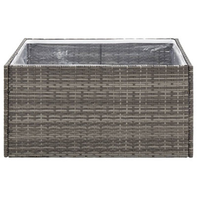 Berkfield Garden Planter Grey 80x80x40 cm Poly Rattan