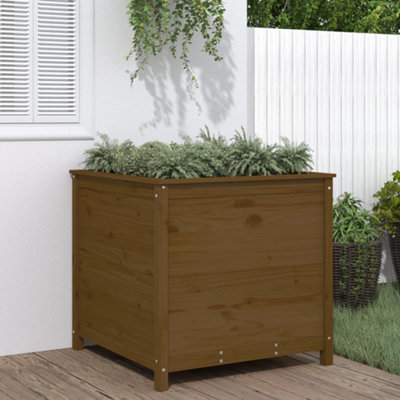 Berkfield Garden Planter Honey Brown 82.5x82.5x78 cm Solid Wood Pine