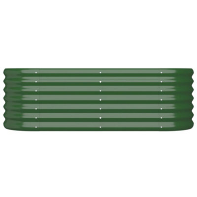 Berkfield Garden Planter Powder-coated Steel 114x40x36 cm Green