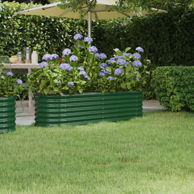 Berkfield Garden Planter Powder-coated Steel 152x40x36 cm Green