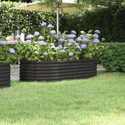 Berkfield Garden Planter Powder-coated Steel 152x80x36 cm Anthracite