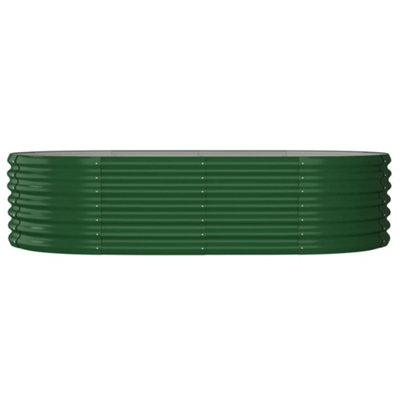 Berkfield Garden Planter Powder-coated Steel 152x80x36 cm Green