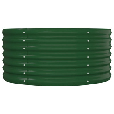 Berkfield Garden Planter Powder-coated Steel 152x80x36 cm Green