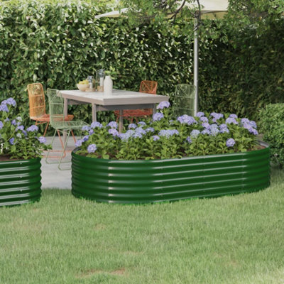 Berkfield Garden Planter Powder-coated Steel 175x100x36 cm Green