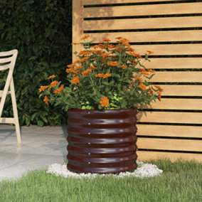 Berkfield Garden Planter Powder-coated Steel 40x40x36 cm Brown