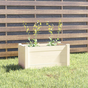 Berkfield Garden Planter White 60x31x31 cm Solid Pinewood