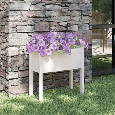 Berkfield Garden Planter White 70x31x70 cm Solid Pinewood