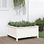 Berkfield Garden Planter White 82.5x82.5x39 cm Solid Wood Pine