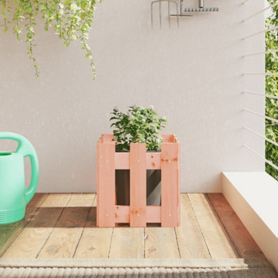 Berkfield Garden Planter with Fence Design 30x30x30 cm Solid Wood Douglas