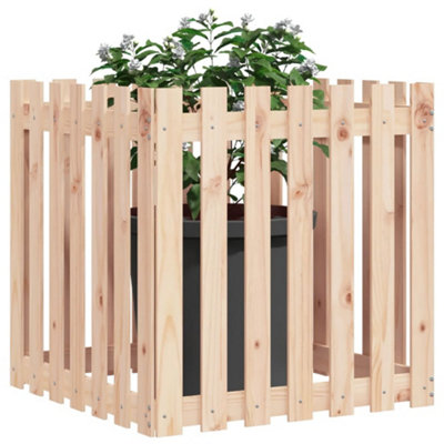 Berkfield Garden Planter with Fence Design 70x70x70 cm Solid Wood Pine