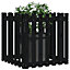Berkfield Garden Planter with Fence Design Black 70x70x70 cm Solid Wood Pine