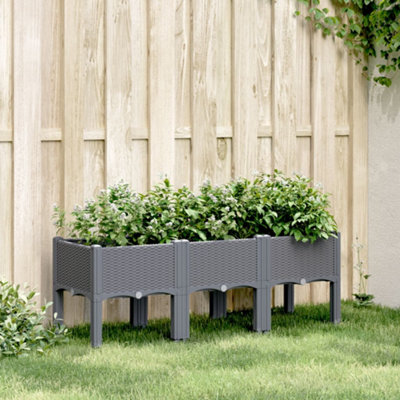 Berkfield Garden Planter with Legs Blue Grey 120x40x42 cm PP