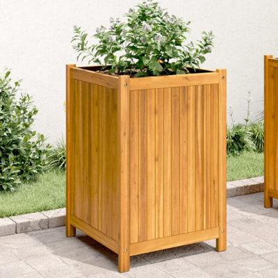 Berkfield Garden Planter with Liner 50x50x75 cm Solid Wood Acacia