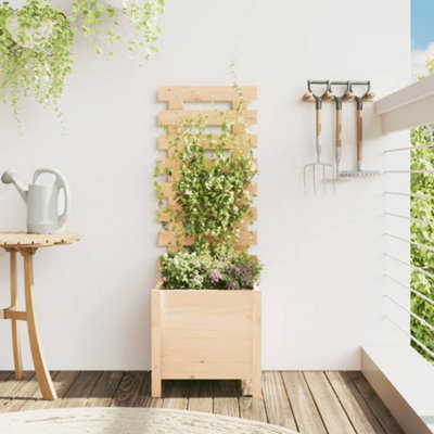 Berkfield Garden Planter with Rack 39x39.5x114 cm Solid Wood Pine