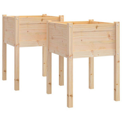 Berkfield Garden Planters 2 pcs 50x50x70 cm Solid Pinewood