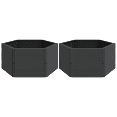 Berkfield Garden Planters 2 pcs Anthracite PP