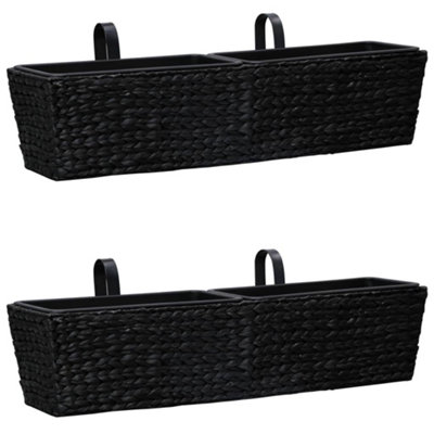 Berkfield Garden Planters 2 pcs Water Hyacinth Black