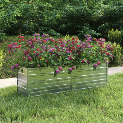 Berkfield Garden Raised Bed 160x40x45 cm Galvanized Steel Silver