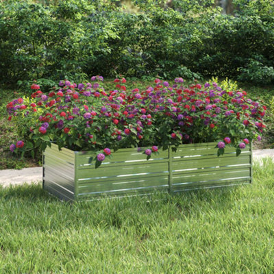 Berkfield Garden Raised Bed 160x80x45 cm Galvanized Steel Silver